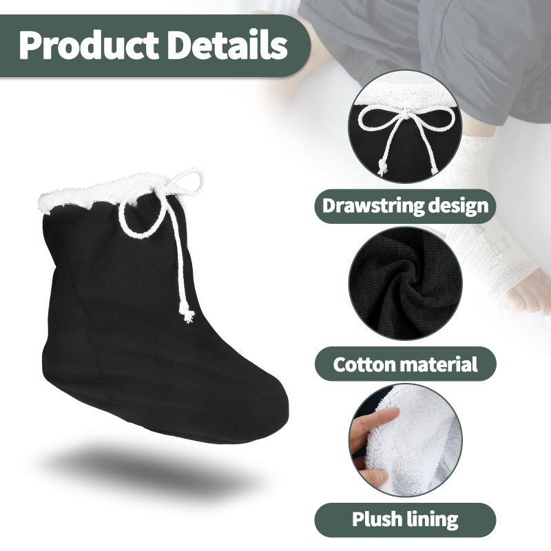 OXDFK Cast Sock Cover for Foot, Cast Cover for Foot, Leg Cast Cover, Adjustable Drawstring Foot Cast Cover for Men and Women(Thick, Black) - Image 3